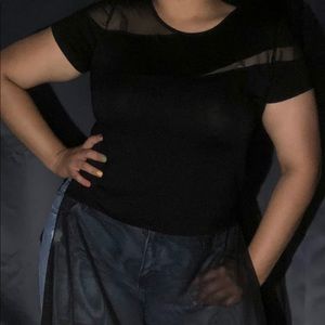 Mixed media Mesh shirt